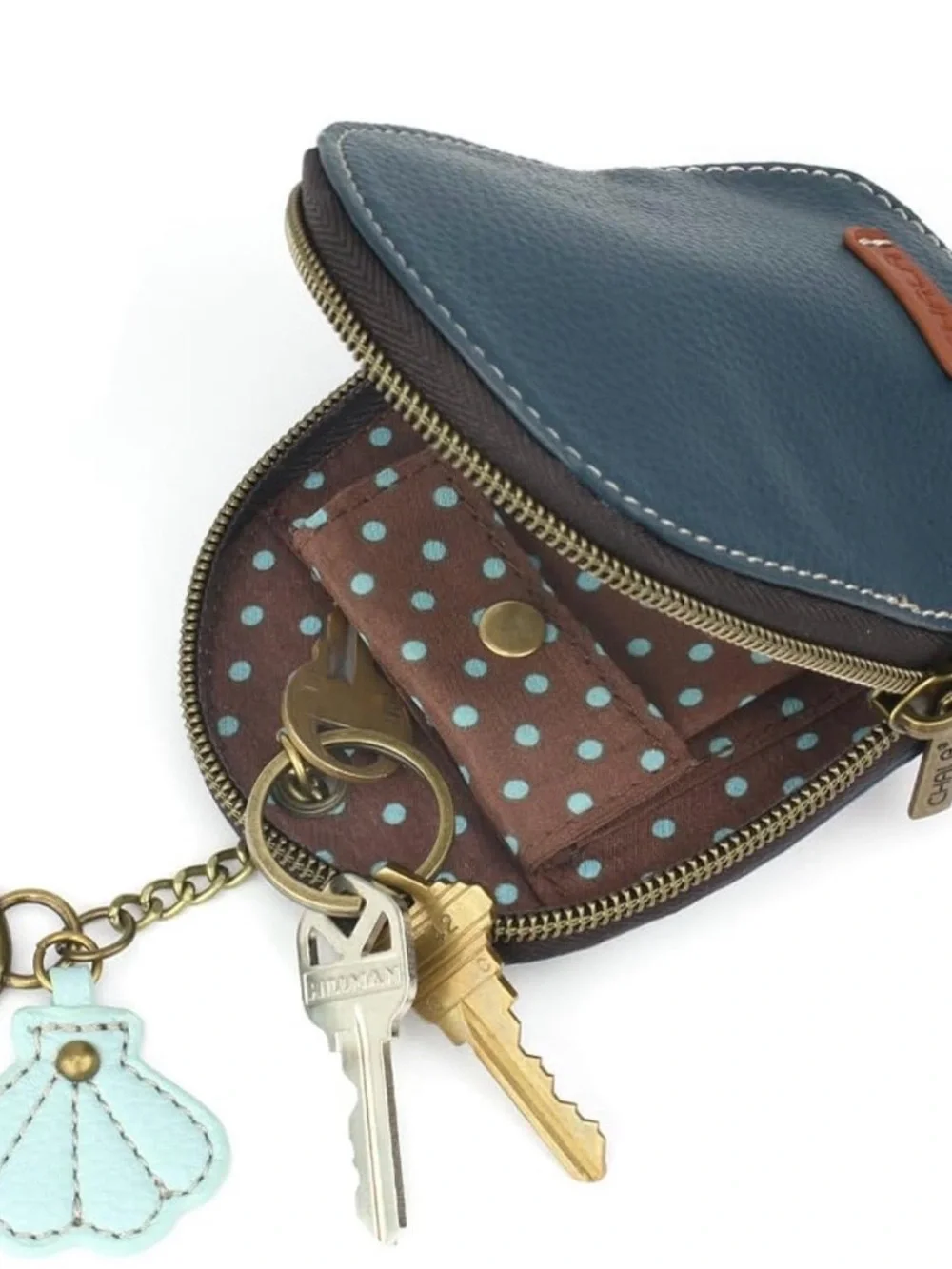 Chala sand dollar seashell bag charm keychain coin purse NWT